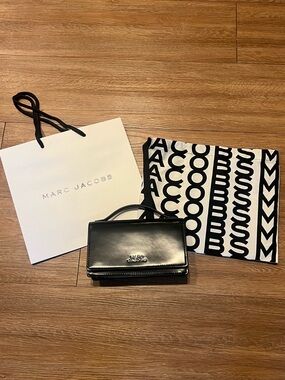 NWT Marc Jacobs Black Leather Mini Top-Handle Bag